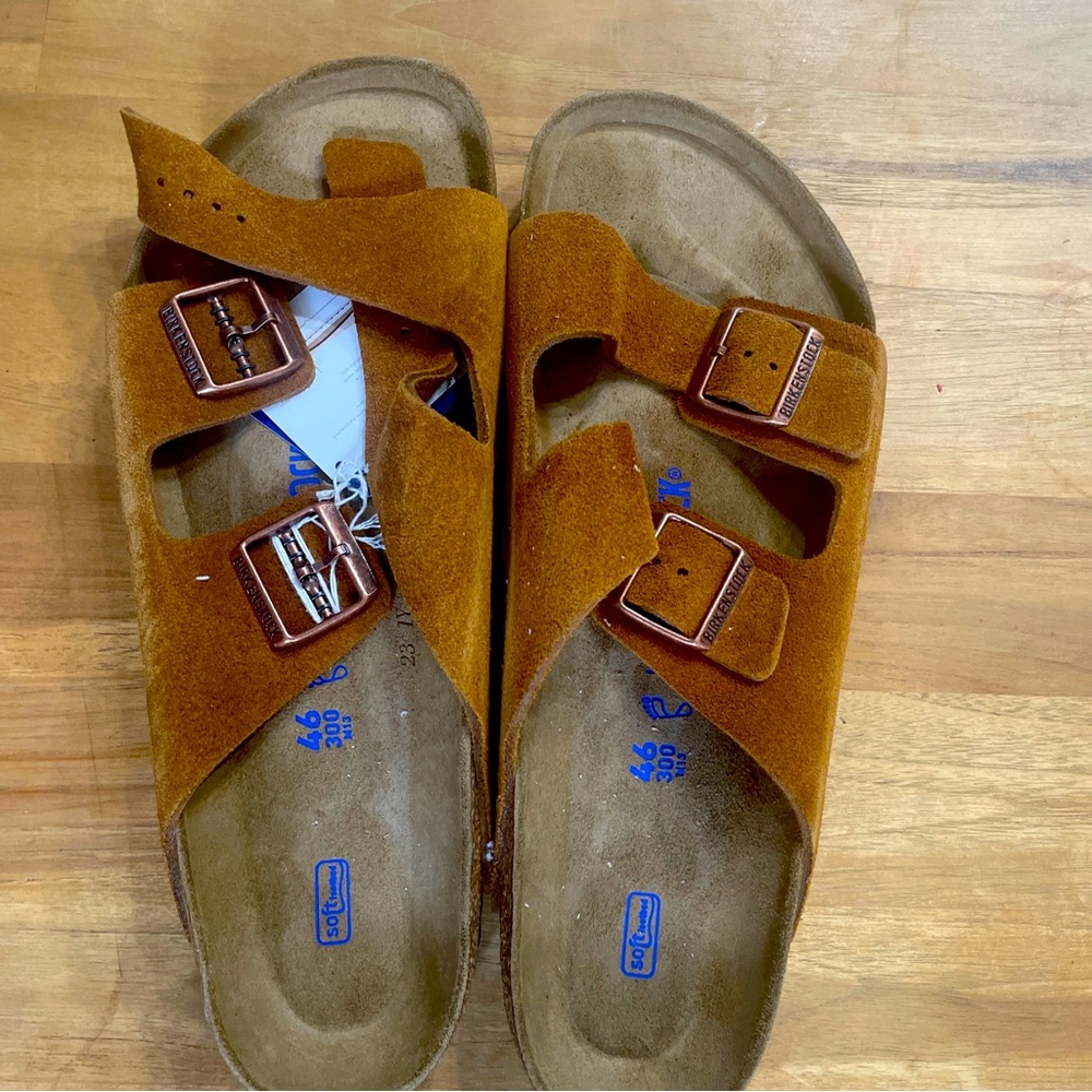 Birkenstock Arizona BS in Mink soft footbed size 46 or us mens 13 uk 11.5 BNWT